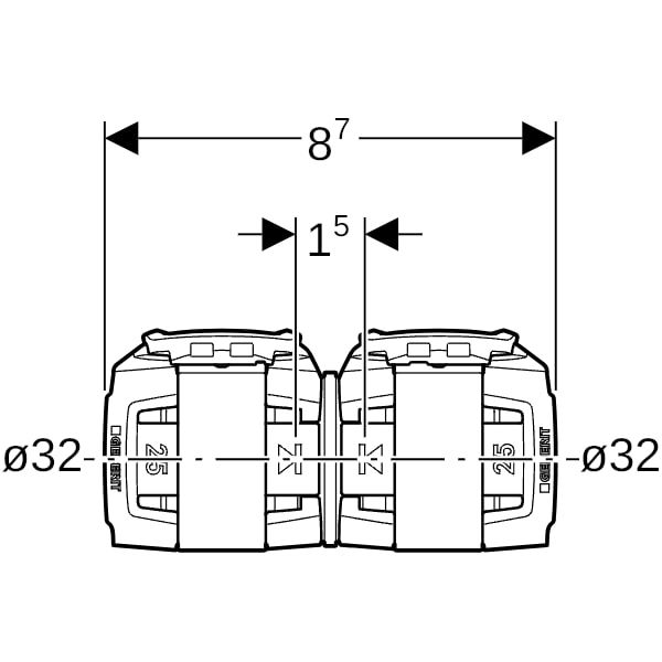 Geberit Kupplung FlowFit Ø 32 mm, für Haustechnik, Industrie, Schiffbau