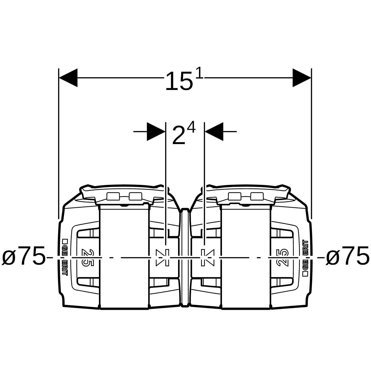 Geberit Kupplung FlowFit Ø 75 mm, für Haustechnik, Industrie, Schiffbau