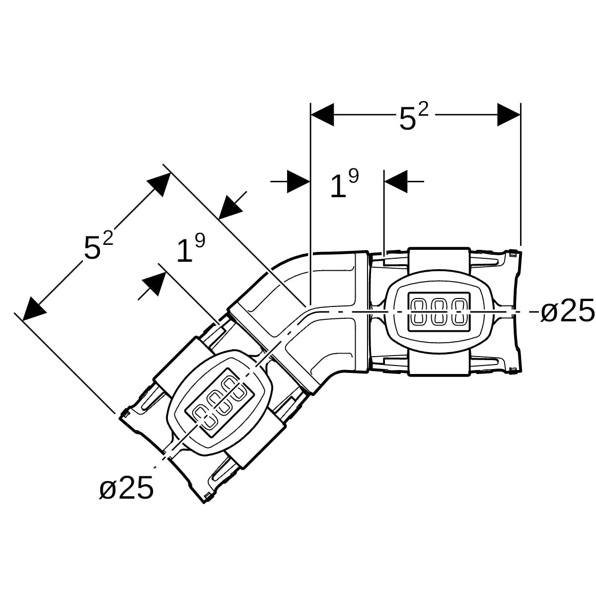 Geberit Bogen FlowFit Ø 25 mm, 45°