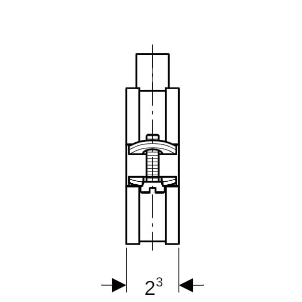 Geberit Rohrschelle FlowFit 20-24 mm, Breite 5,6 cm, Länge 34 mm, mit Gewindemuffe M8/M10