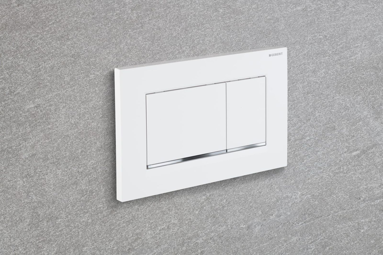 Geberit Betätigungsplatte Sigma 20 Platte/Taste weiß, Streifen verchromt, für 2-Mengen-Spülung, Kunststoff