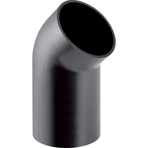 Geberit Bogen PE DN 100, 45Grad, mit langem Schenkel, PE-HD