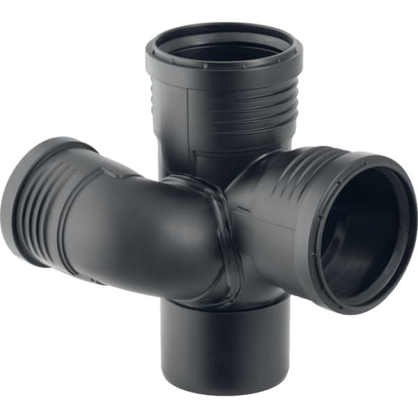 Geberit Schachtbogenabzweig Silent PP DN 90/75/90, 87,5Grad, rechts, schalloptimiert