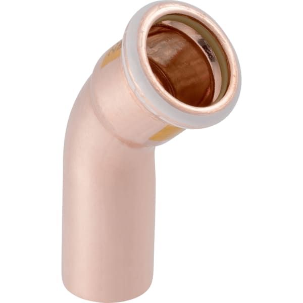 Geberit Gas-Bogen Mapress Ø 54 mm, 45Grad, mit Einschubende, Kupfer