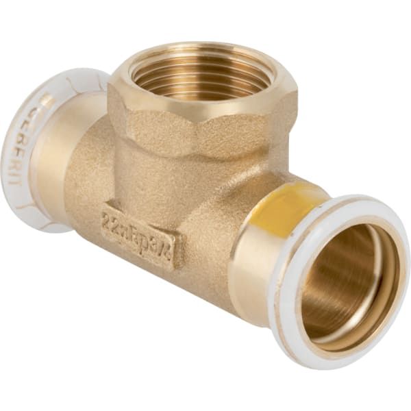 Geberit Gas-T-Stück Mapress Ø 22 mm x Rp 1/2, mit Innengewinde, für Natur- und Flüssiggas, Kupfer