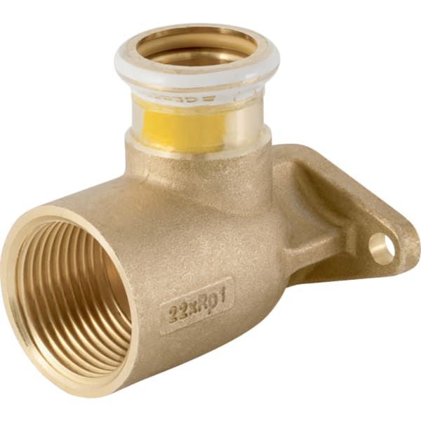 Geberit Gas-Anschlusswinkel abgesetzt Mapress 90Grad, Kupfer, Ø 22 mm x Rp 3/4, Länge 51 mm