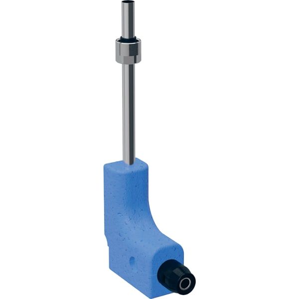 Geberit Metallrohr-Anschlussbogen PushFit Ø 20 mm, 90Grad, mit Anschlussverschraubung für Eurokonus, Messig/Kupfer
