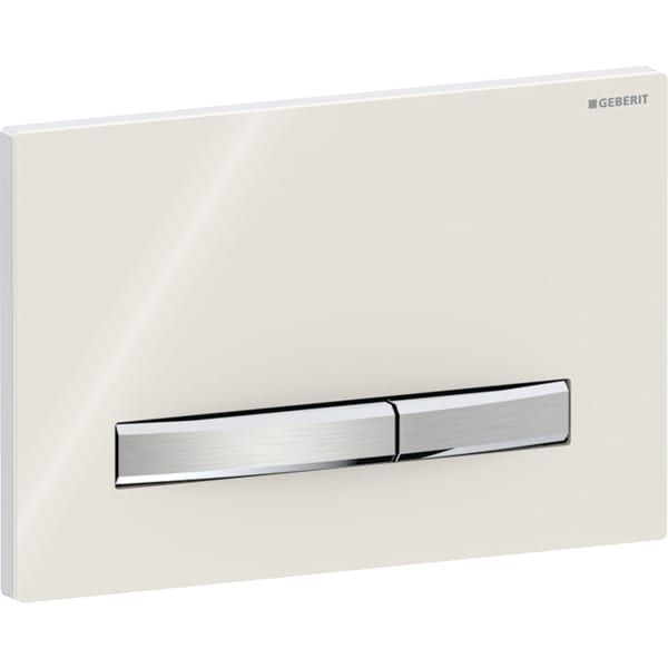 Geberit Betätigungsplatte Sigma50 Square Deckplatte sand-grau, Platte/Taste verchromt, für 2-Mengen-Spülung
