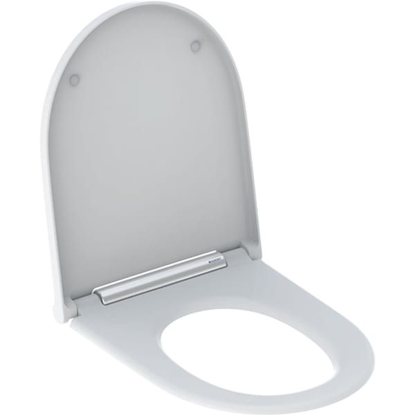 Geberit WC-Sitz One Designabdeckung chrom, weiß matt