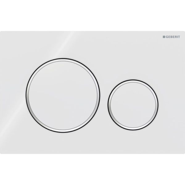 Geberit Betätigungsplatte Sigma 20 Platte/Taste weiß, Ring verchromt, für 2-Mengen-Spülung