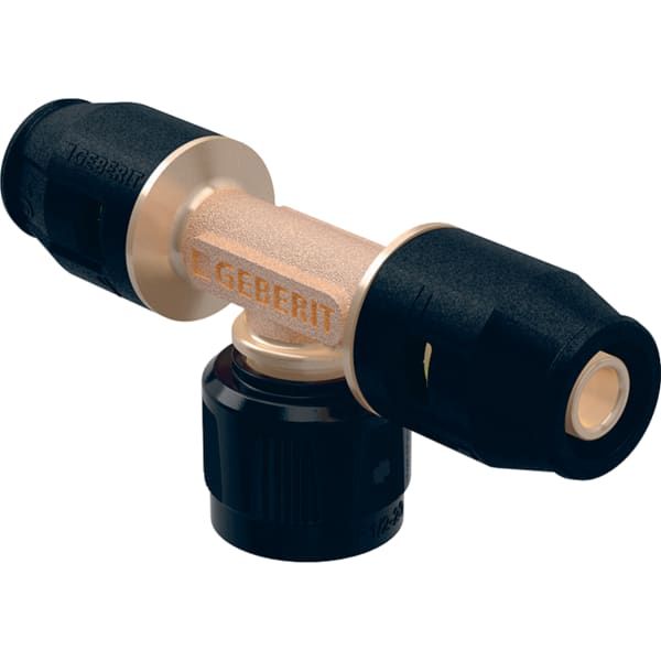 Geberit Übergangs-T-Stück PushFit Ø 20 x MF20 x 20 mm, Durchgang, mit MasterFix, PVDF