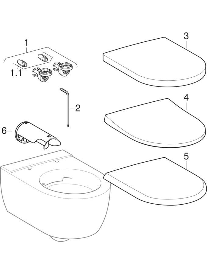 Geberit Wand-Tiefspül-WC iCon 35,5x49cm, verkürzte Ausladung, geschlossen, rimfree, weiß