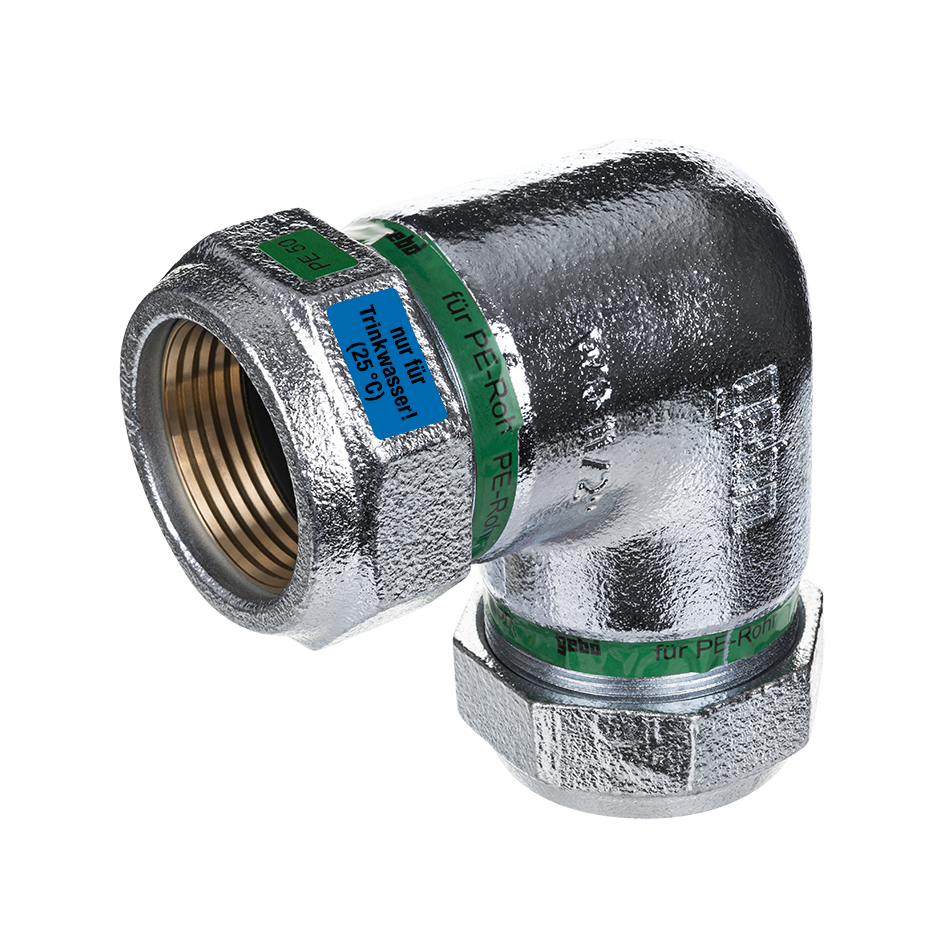 Gebo Temperguss Klemmverbinder WO Serie 156 50 x 50 mm, Winkel, beidseitig, PE/PE-Übergang