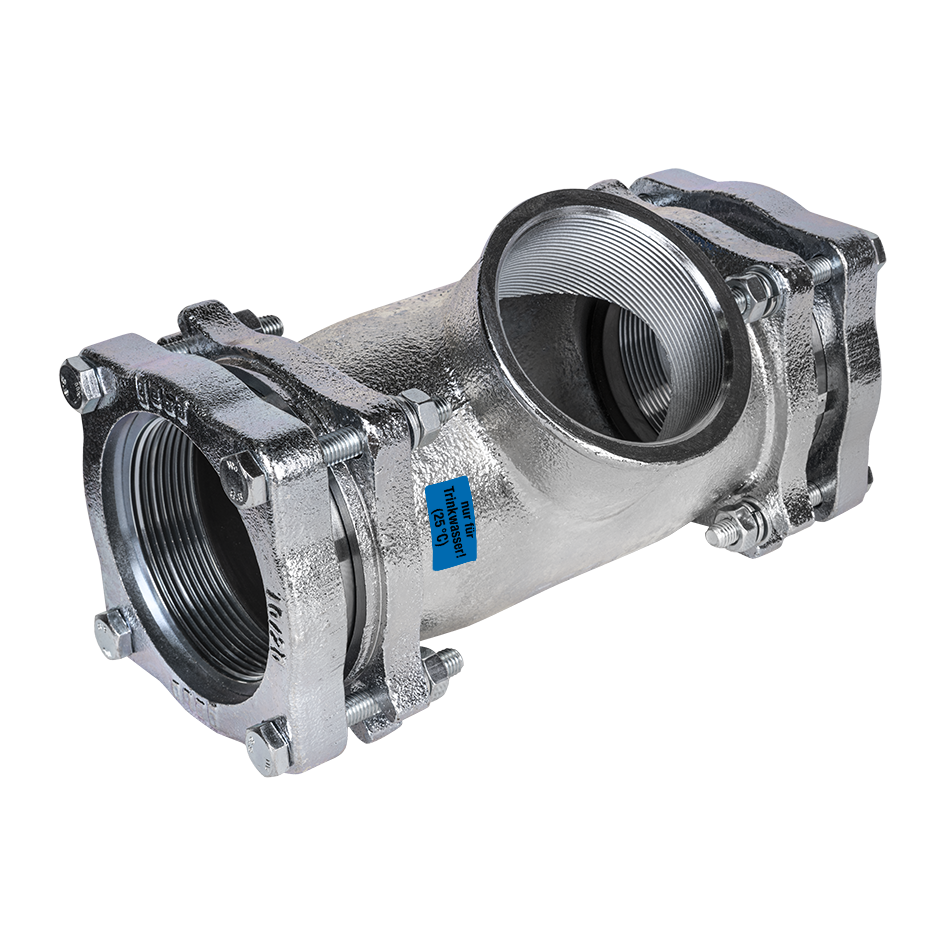 Gebo Verschraubung TF Serie 222 76,1 x 76,1 x 2 1/2", Abgang IG, EPDM-Dichtung, für Stahlrohr