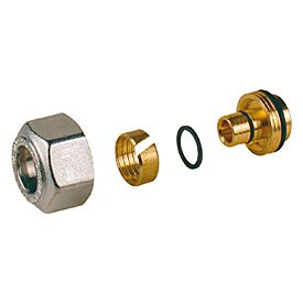 Giacomini Adapter R179AM 16 x 16 x 2,2 mm), für Mehrschichtverbund- und Kunststoffrohr, Messing verchromt