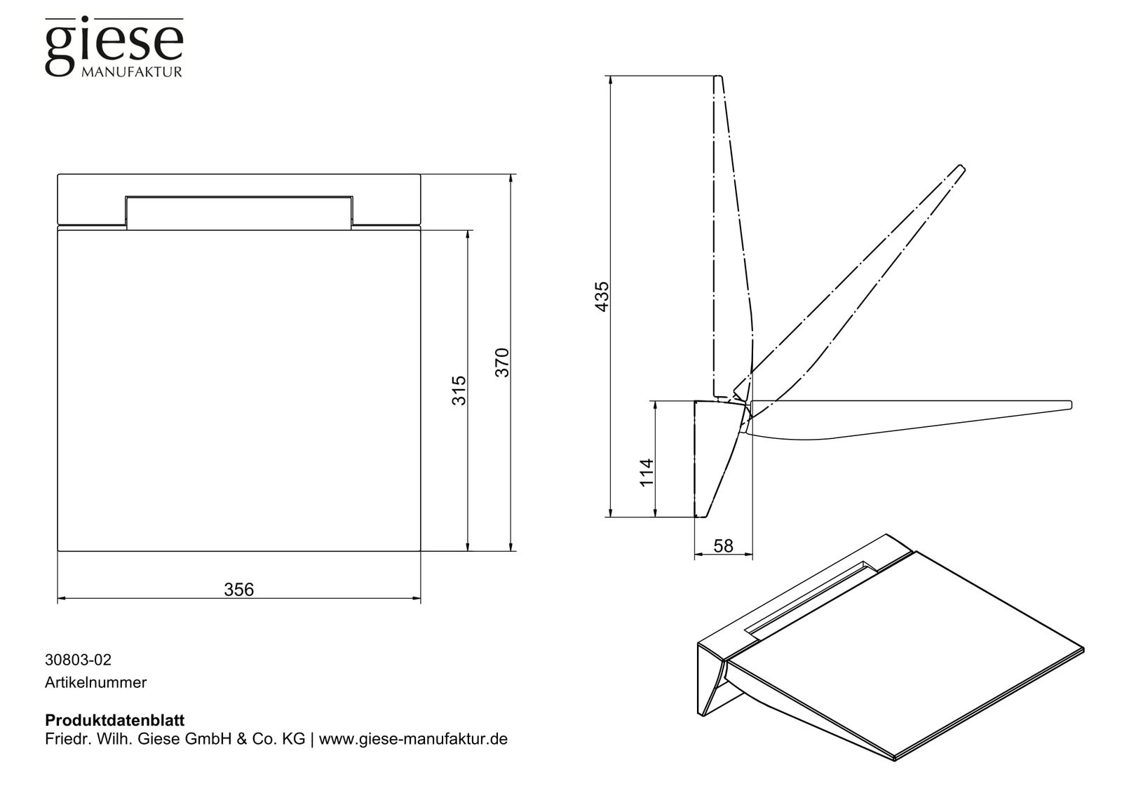 Giese Duschklappsitz Safeline Sitzfläche Kunststoff anthrazit RAL 7016, 356x370mm, verchromt