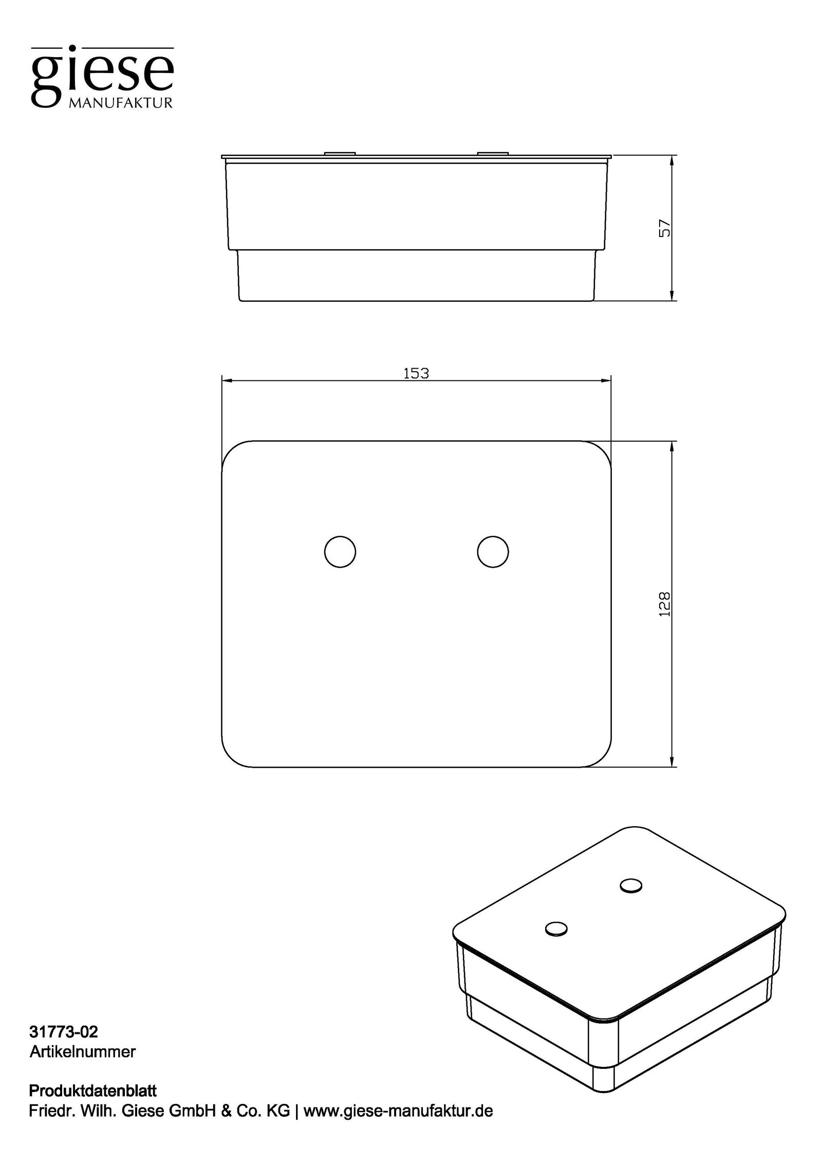 Giese Papierhalter Uno Box Feuchtpapier, Kristallglas satiniert, 128x153x57mm, verchromt