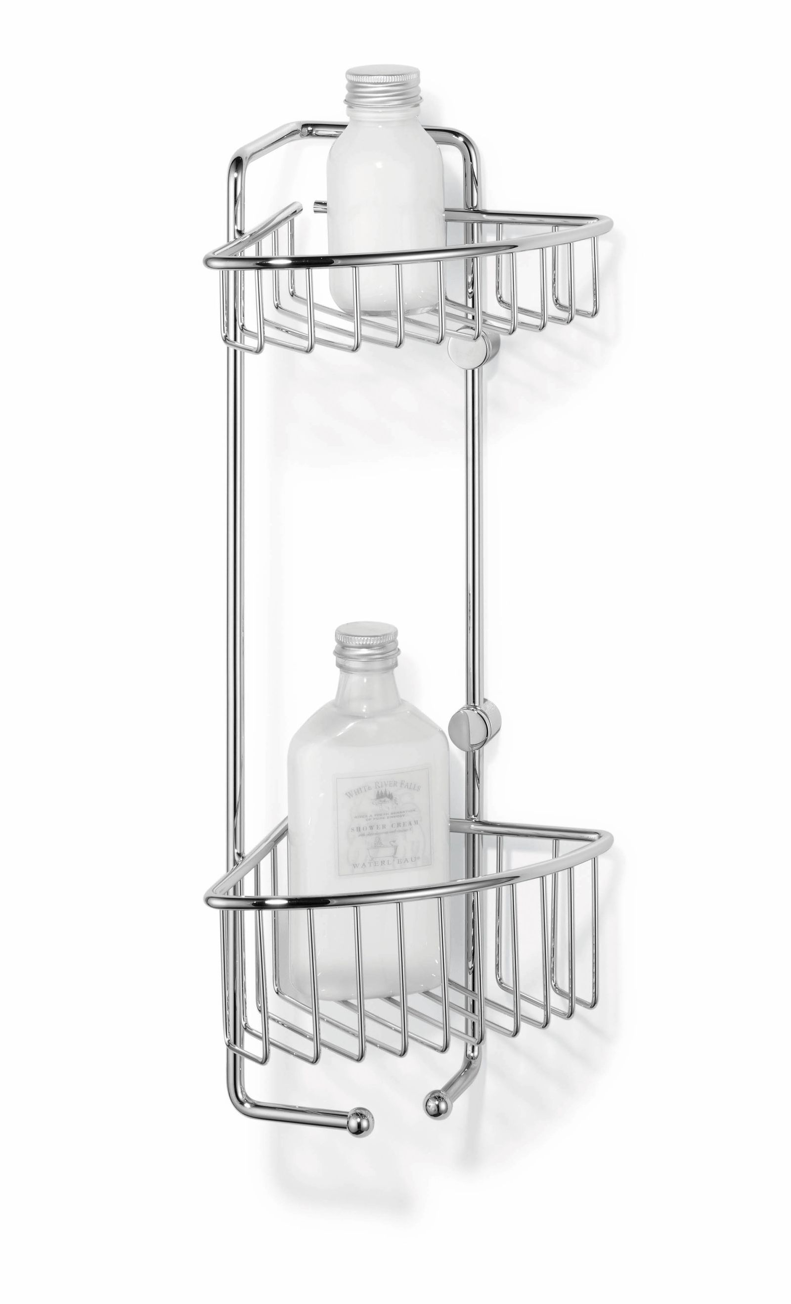 Giese Duschkorb Bigset Eckmodell mit Haken, 153x153x420mm, verchromt
