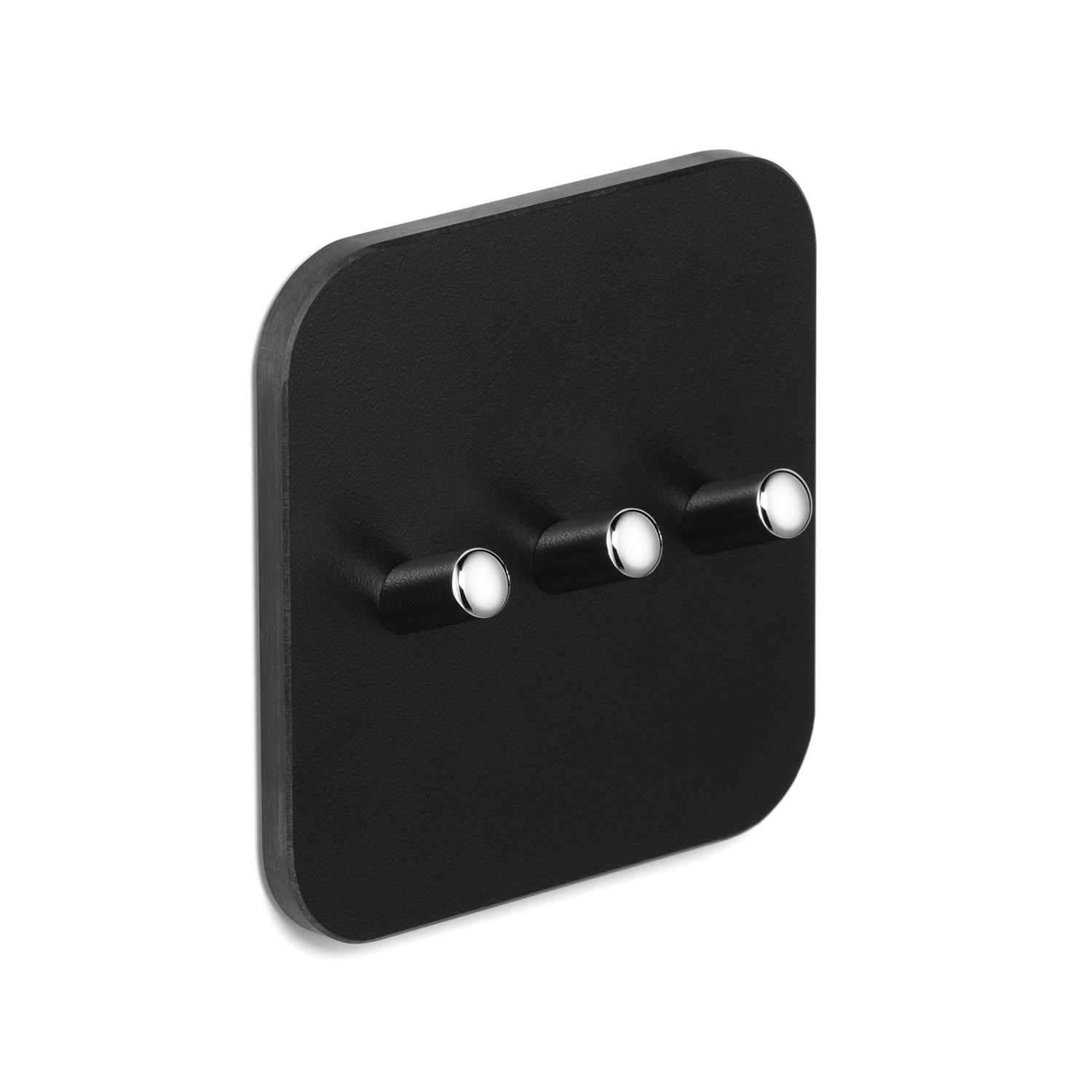 Giese Hakenleiste 3 Haken, zum Kleben mit Klebefolie, 120x120x30mm, verchromt