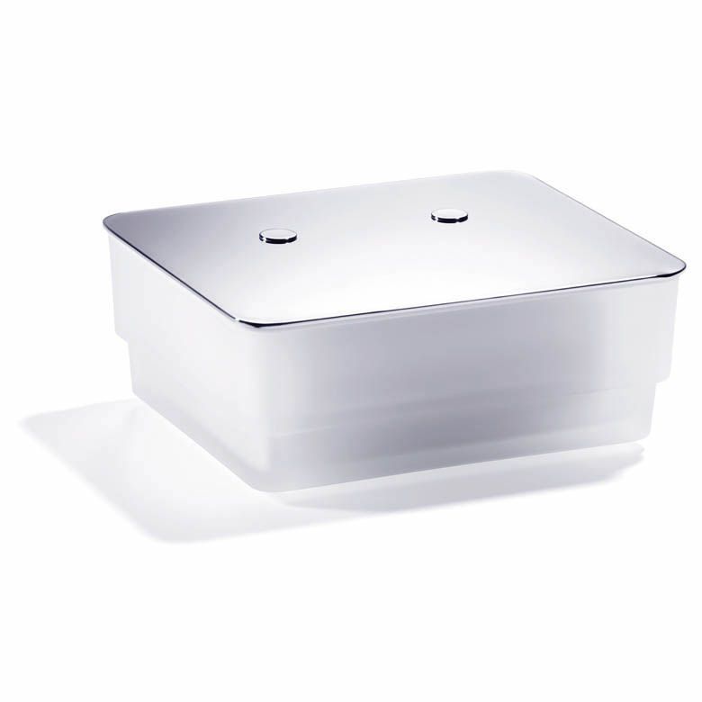 Giese Papierhalter Uno Box Feuchtpapier, Kristallglas satiniert, 128x153x57mm, verchromt