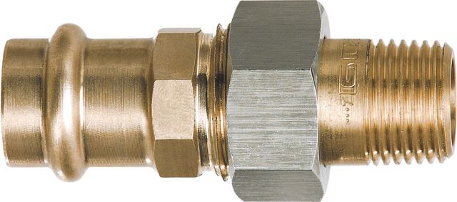 GOK Press-Trennverschraubung PTV 18 mm x AG R 1/2, Rotguss