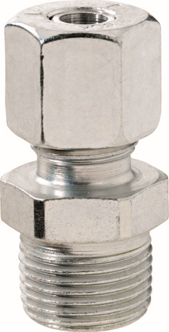 GOK Stopfbuchsverschraubung AG R 3/8 x RVS 6 mm, 1-Loch Ausführung, ohne Rücklauf