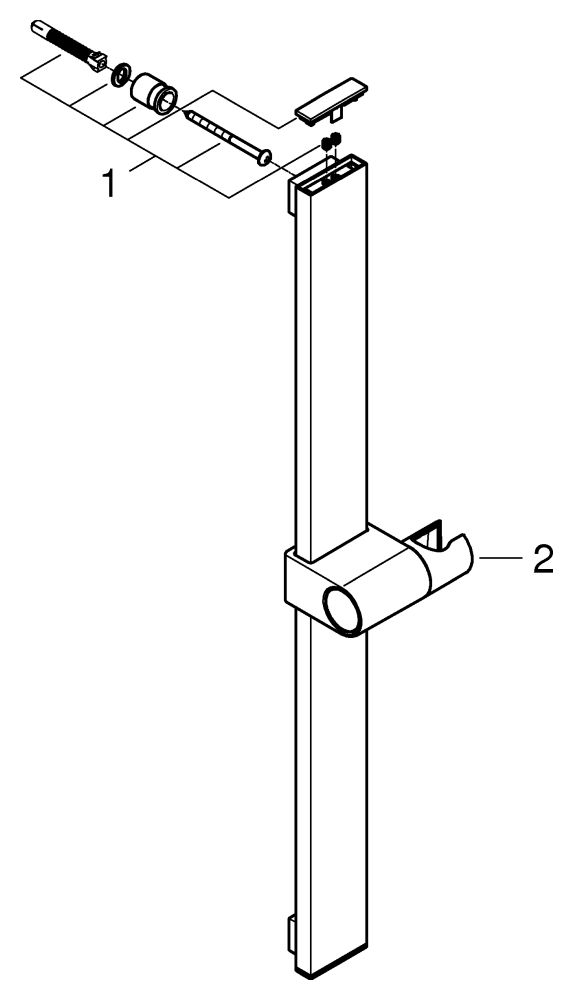 GROHE Brausestange Rainshower Aqua 101673 600mm supersteel
