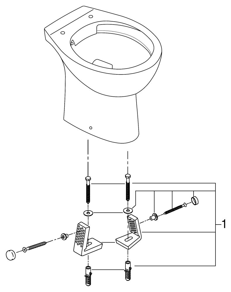 GROHE Stand-Tiefspül-WC Bau Keramik spülrandlos, Abgang waagerecht, alpinweiß