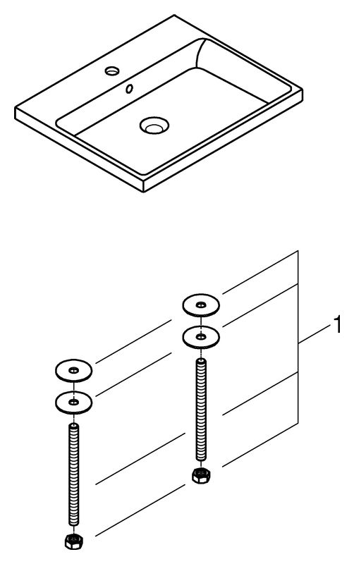 GROHE Einbauwaschtisch Cube Keramik 60x49cm, mit Überlauf, Rückseite glasiert, alpinweiß