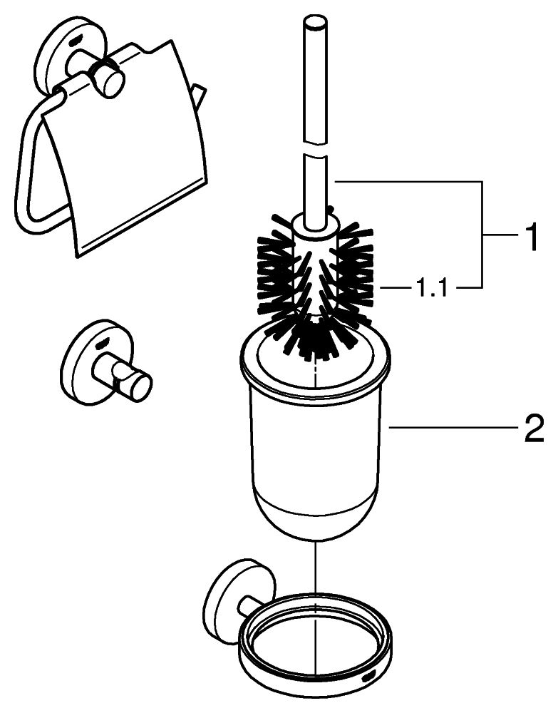 GROHE WC-Set Essentials 3 in 1, verdeckte Befestigung, Supersteel
