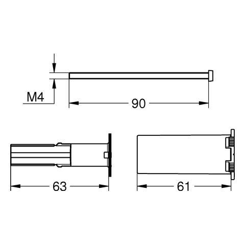 GROHE Verlängerung 14058 für THM-FMS für Rapido SmartBox 25mm