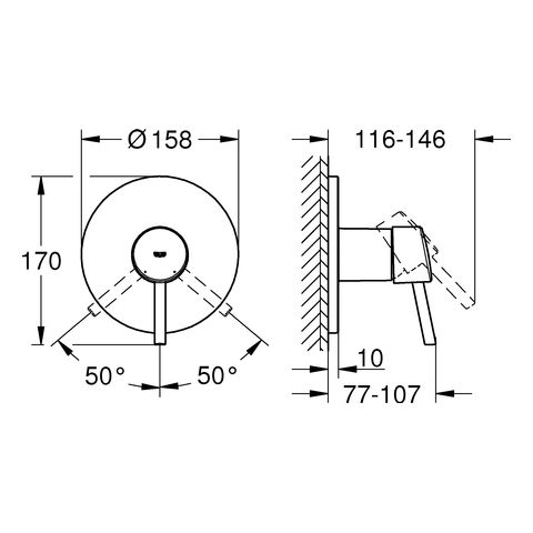 GROHE Fertigmontageset Concetto UP-Brause-Einhebelmischer, chrom