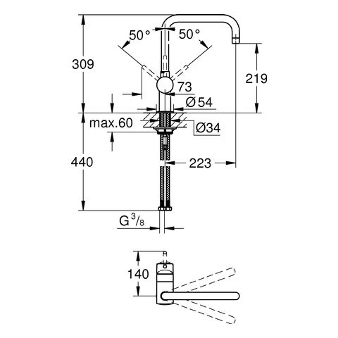 GROHE Spültisch-Einhebelmischer Minta 1/2", U-Auslauf, warm sunset gebürstet