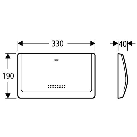 GROHE Abdeckplatte Classic 37053 330x190mm für Spülkasten 6-9l chrom