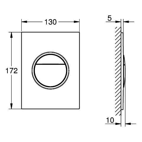 GROHE Abdeckplatte Nova Cosmopolitan S senkrechte Montage, mattchrom GROHE Abdeckplatte Nova Cosmopolitan S senkrechte Montage, mattchrom
