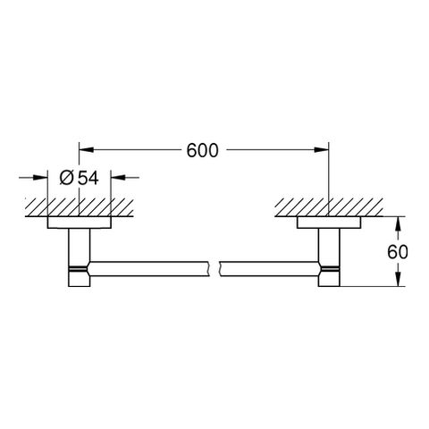 GROHE Badetuchhalter Essentials 60 cm, supersteel, verdeckte Befestigung