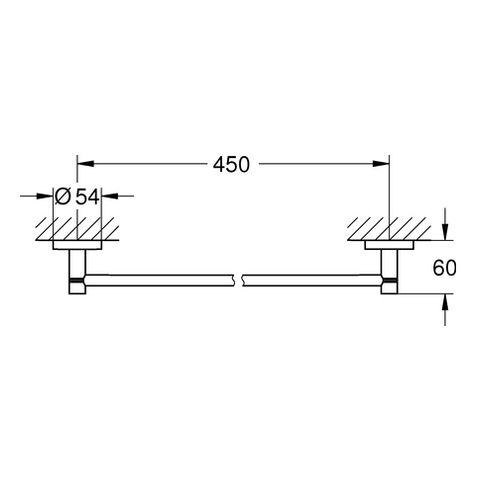GROHE Badetuchhalter Essentials 45 cm, supersteel, verdeckte Befestigung