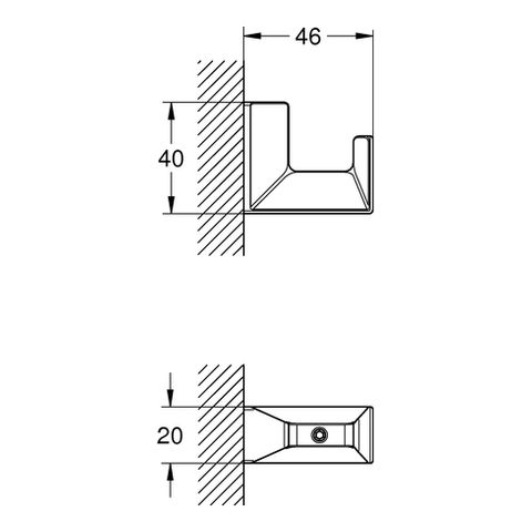 GROHE Bademantelhaken Selection Cube verdeckte Befestigung, chrom
