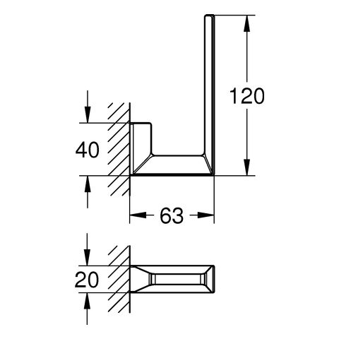 GROHE Reservepapierhalter Selection Cube Wandmontage, verdeckte Befestigung, chrom