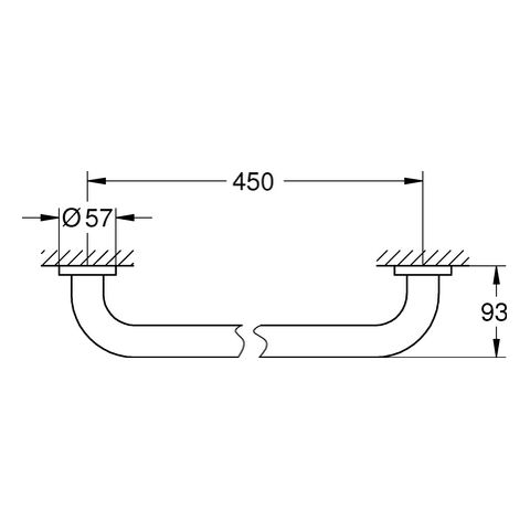 GROHE Wannengriff Essentials 45 cm, supersteel, verdeckte Befestigung