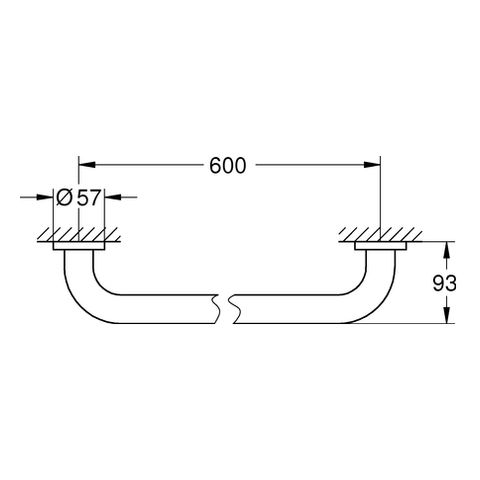 GROHE Wannengriff Essentials 60 cm, supersteel, verdeckte Befestigung