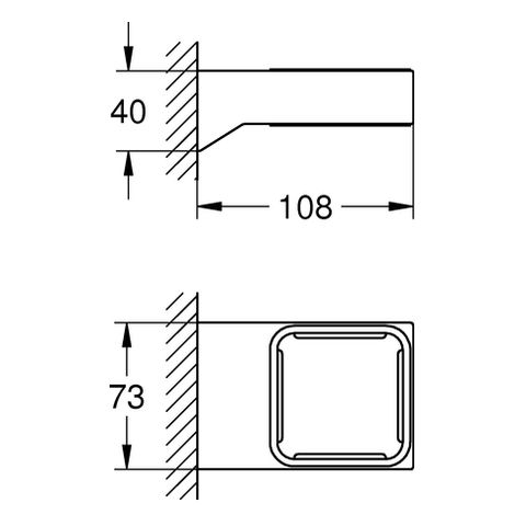 GROHE Halter Selection Cube verdeckte Befestigung, chrom