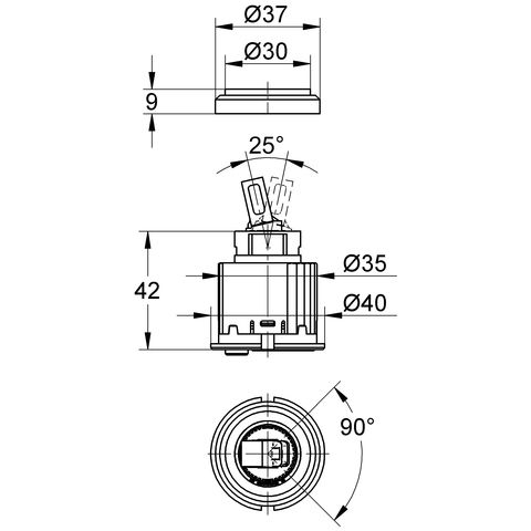 GROHE Kartusche 440999 Keramik mit Ecom-Funktion für Eichelberg Armaturen