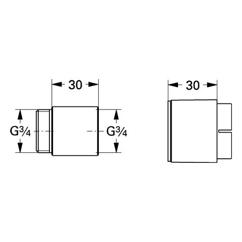 GROHE Verlängerungsset 46238 30mm DN20 für Wandbatterie 2 Stück moon white