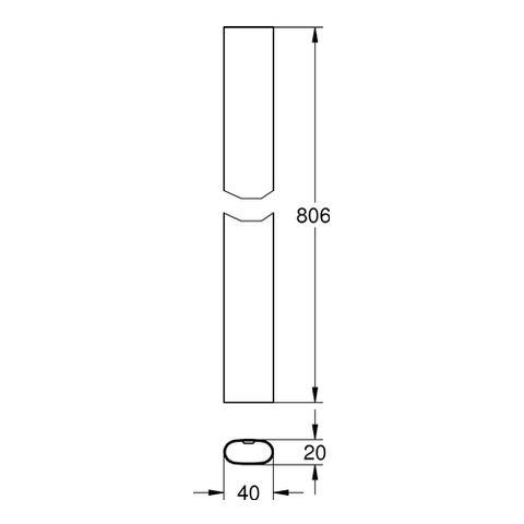 GROHE Ersatzrohr Rainshower Smart Control 15cm kürzer als Originalrohr, chrom