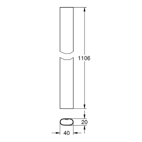 GROHE Ersatzrohr Rainshower SmartControl 15cm länger als Originalrohr, chrom