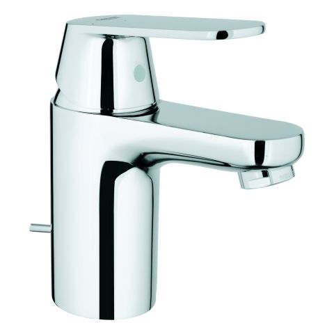 GROHE Waschtisch-Einhebelmischer Eurosmart Cosmopolitan 1/2", S-Size, mit Zugstangen-Ablaufgarnitur, Temperaturbegrenzer, Mittelstellung kalt, chrom