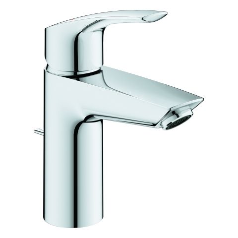 GROHE Waschtisch-Einhebelmischer Eurosmart 1/2", S-Size, mit Hybrid-Zugstangen-Ablaufgarnitur, chrom
