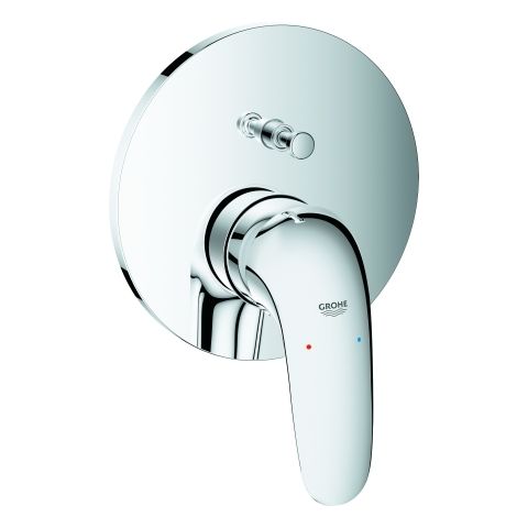 GROHE Fertigmontageset Eurostyle UP-Wannen-Einhebelmischer, geschlossener Metall-Hebelgriff, chrom