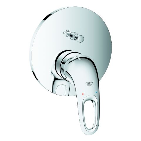 GROHE Fertigmontageset Eurostyle UP-Wannen-Einhebelmischer, offener Metall-Hebelgriff, chrom